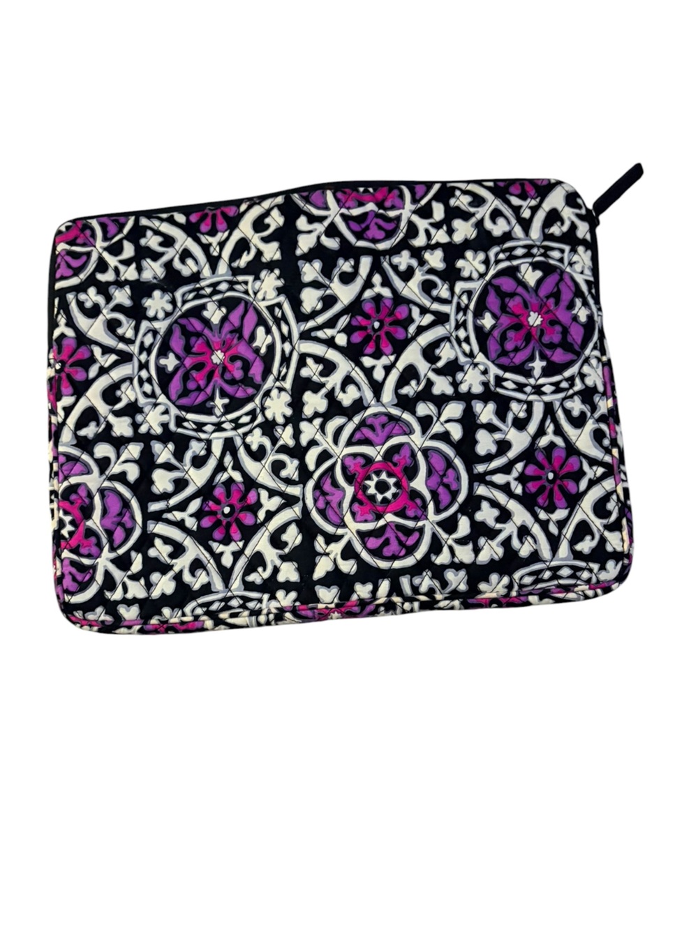 vera bradley black + purple floral zip tablet case / sleeve
